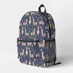 Celebration Llama Pattern Printed Backpack