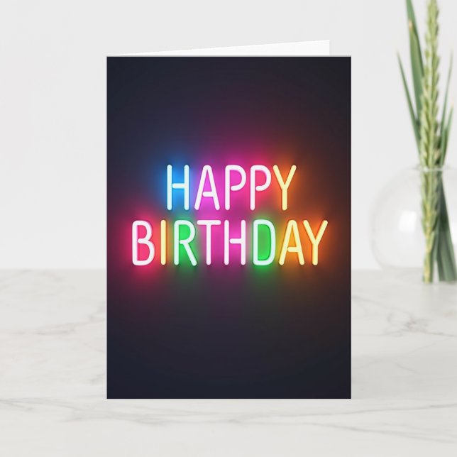 Celebration Luminous Birthday Card (Front)