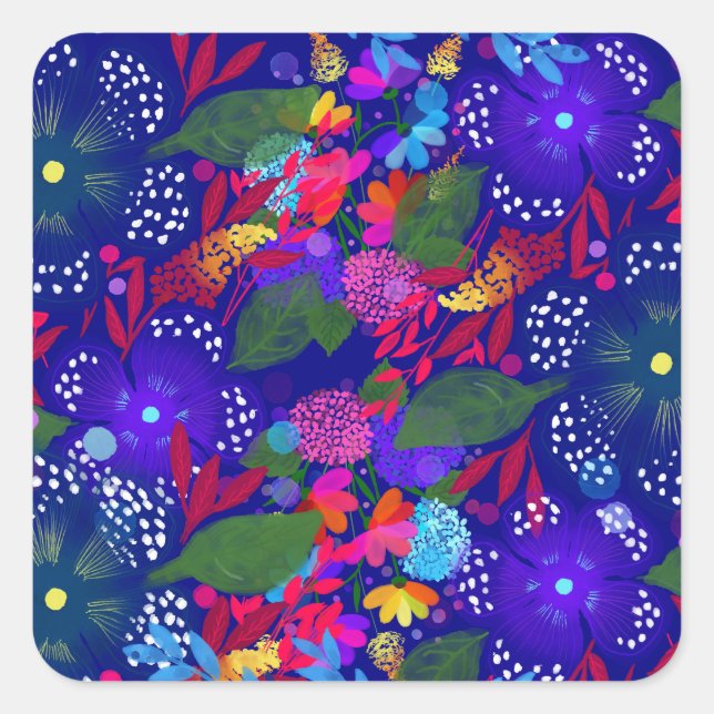 Celebration Night Pattern  Square Sticker (Front)