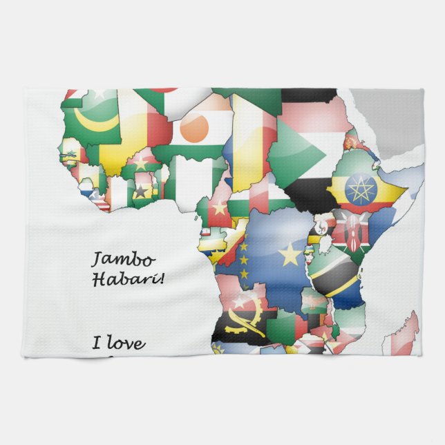 Celebration of Africa in Flags Design Kitchen Towel (Horizontal)