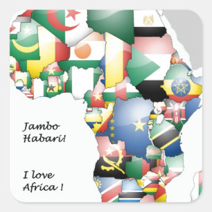 Celebration of Africa in Flags Design Square Sticker