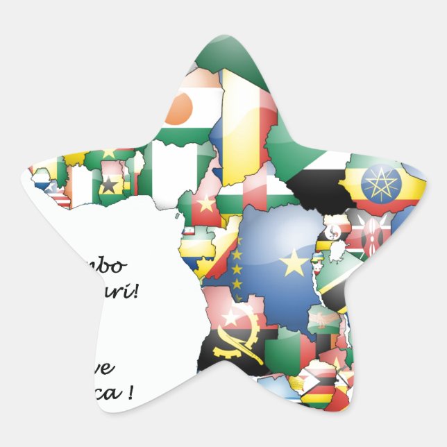 Celebration of Africa in Flags Design Star Sticker (Front)