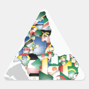 Celebration of Africa in Flags Design Triangle Sticker