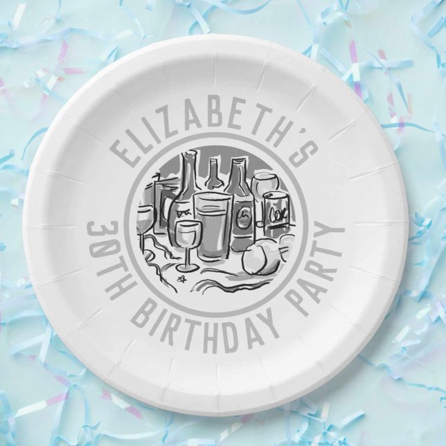 Celebration of Age 30th Birthday Paper Plates (Creator Uploaded)