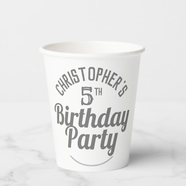Celebration of Age 5th Birthday Paper Cups (Front)
