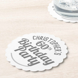 Celebration of Age 60th Birthday Paper Coaster