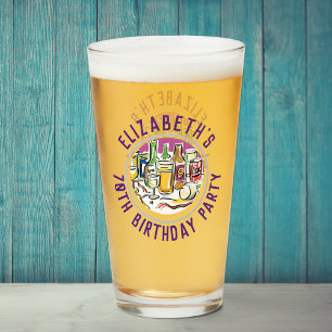 Celebration of Age 70th Birthday Glass