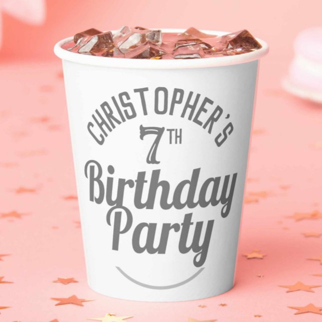 Celebration of Age 7th Birthday Paper Cups (Creator Uploaded)