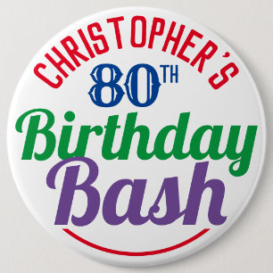 Celebration of Age 80th Birthday Button
