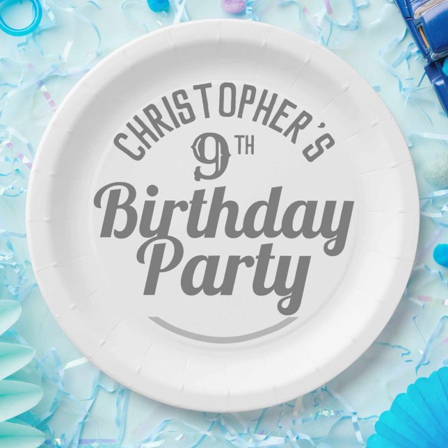 Celebration of Age 9th Birthday Paper Plates (Creator Uploaded)