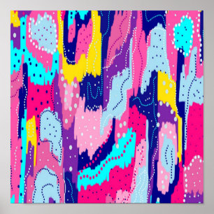 Celebration of Colour Abstract Art Poster