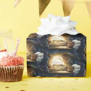 Celebration of Easter Sunday He Is Risen  Wrapping Paper