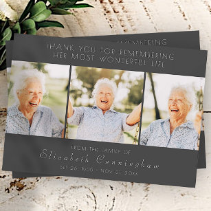 Celebration of Her Life Modern Thank You Card