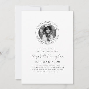 Celebration of Her Wonderful Life Modern Memorial Invitation