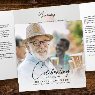 Celebration of Life 18-Photo Memorial/Funeral Tri-Fold Programme