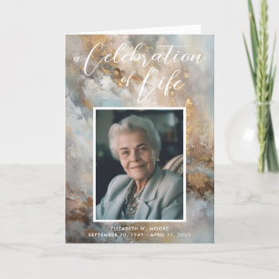 Celebration of Life Abstract Painting Funeral Program