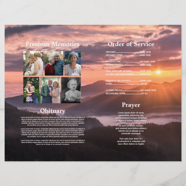 Celebration of Life Beach Funeral Service Program  Flyer (Back)