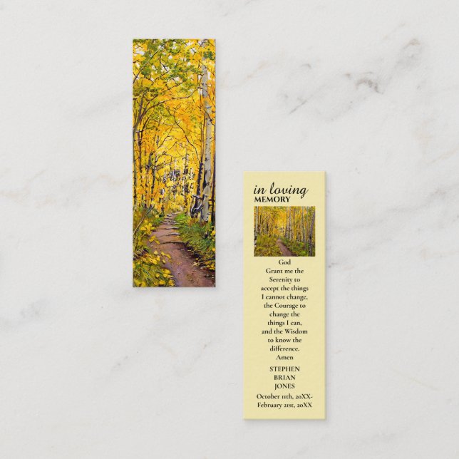 Celebration of Life Blessing Memorial Card (Front/Back)