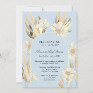Celebration of Life – Blue & Gold Daisy Invite