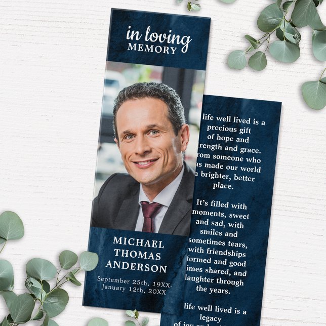 Celebration Of Life Blue Marble Poem Bookmark      (Creator Uploaded)