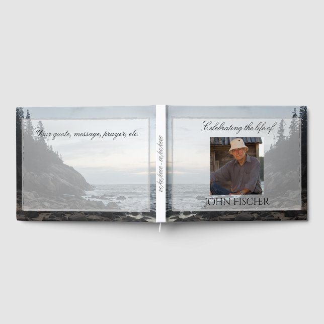 Celebration of Life Coastal Funeral Memorial  Guest Book (Full)