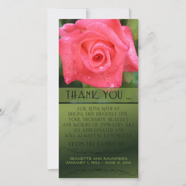 Celebration of Life, Coral Rose, You Customize (Front)