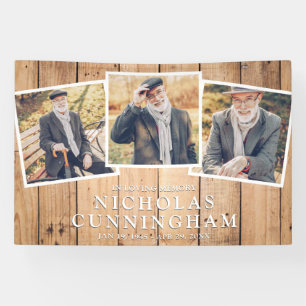 Celebration of Life Country Rustic Wood Photo Banner