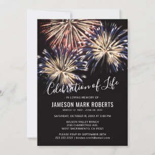 Celebration of Life   Firework Memorial Invitation