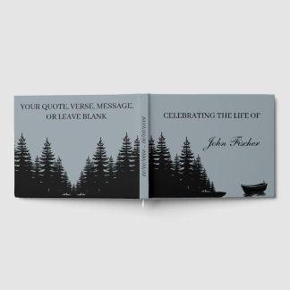 Celebration of Life Fishing Funeral Memorial  Guest Book