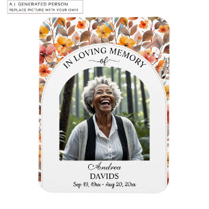 Celebration Of Life Floral Funeral Keepsake Magnet