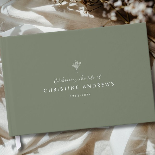 Celebration of Life Floral Memorial Green Guest Book (Celebration of Life Floral Memorial Green Guest Book)