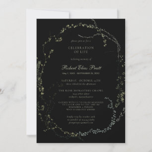 Celebration of Life Funeral Botanical Invitation