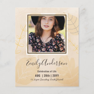 CELEBRATION OF LIFE Funeral Memorial PHOTO Budget