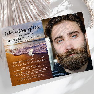 Celebration of Life Funeral Memorial Photo Invitation