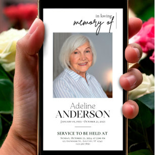  Celebration of Life  Funeral Mobile Invitation