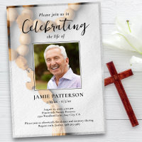 Celebration of Life Funeral Photo Rosary Beads