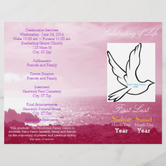 Celebration of Life Funeral Program-single fold
