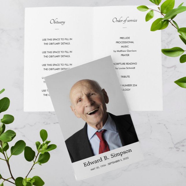 Celebration of Life Funeral Program with Photo (Creator Uploaded)