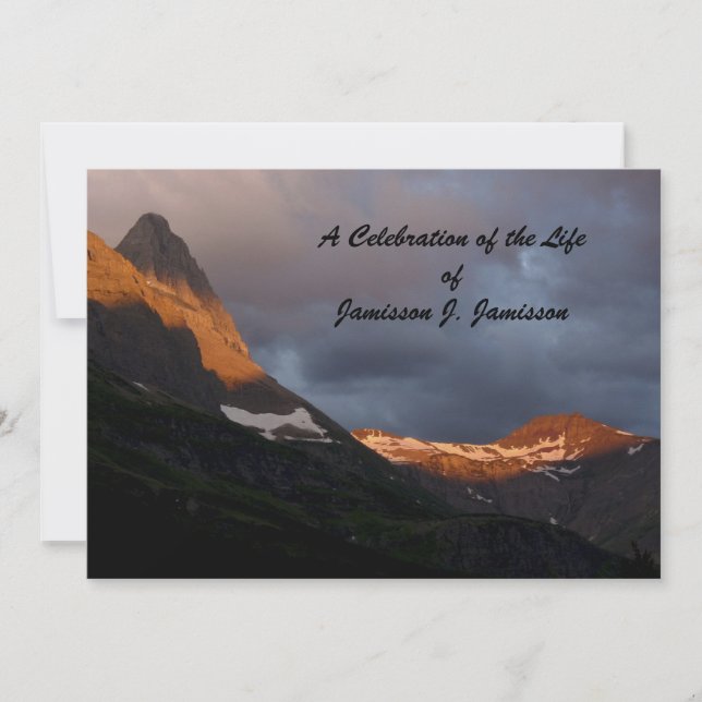 Celebration of Life, Glacier Sunrise, Mountain Invitation (Front)