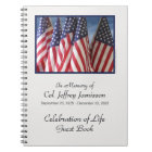 Celebration of Life Guest Book, American Flags