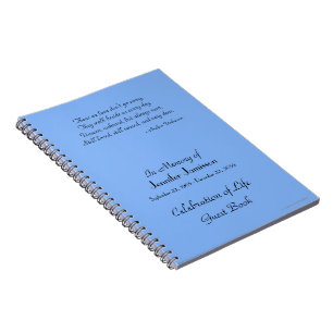 Celebration of Life Guest Book CHOOSE YOUR COLOR