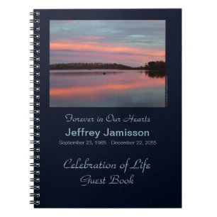 Celebration of Life Guest Book Fisherman at Sunset