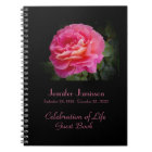 Celebration of Life Guest Book, Pink Rose