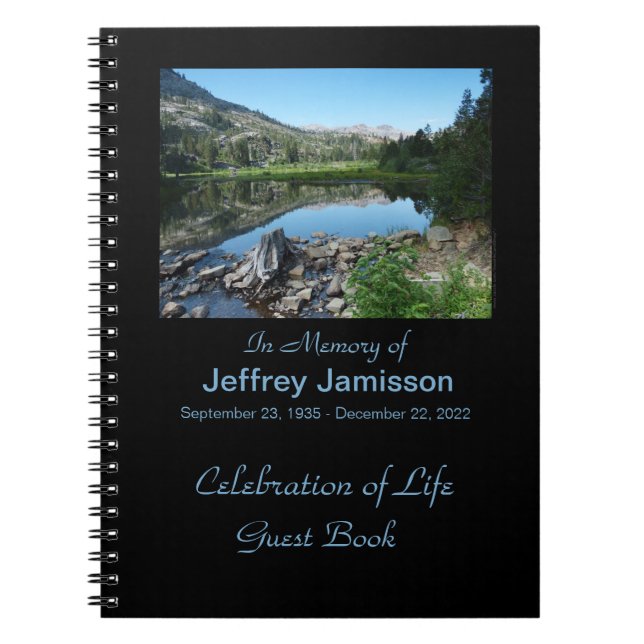 Celebration of Life Guest Book, Reflection in Lake Notebook (Front)
