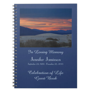 Celebration of Life Guest Book, Sunset at Dunes Notebook