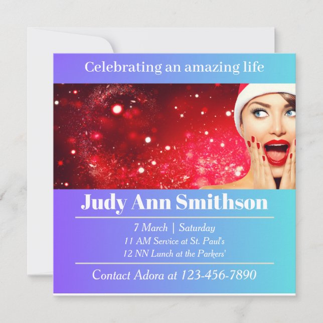 celebration of life holiday card (Front)