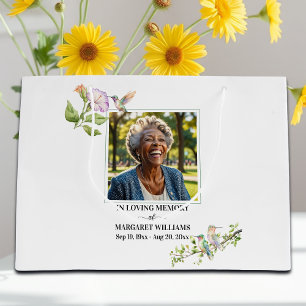 Celebration Of Life Hummingbirds Floral Keepsake Large Gift Bag