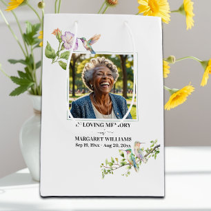 Celebration Of Life Hummingbirds Floral Keepsake Medium Gift Bag