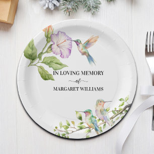 Celebration Of Life Hummingbirds Floral  Paper Plate