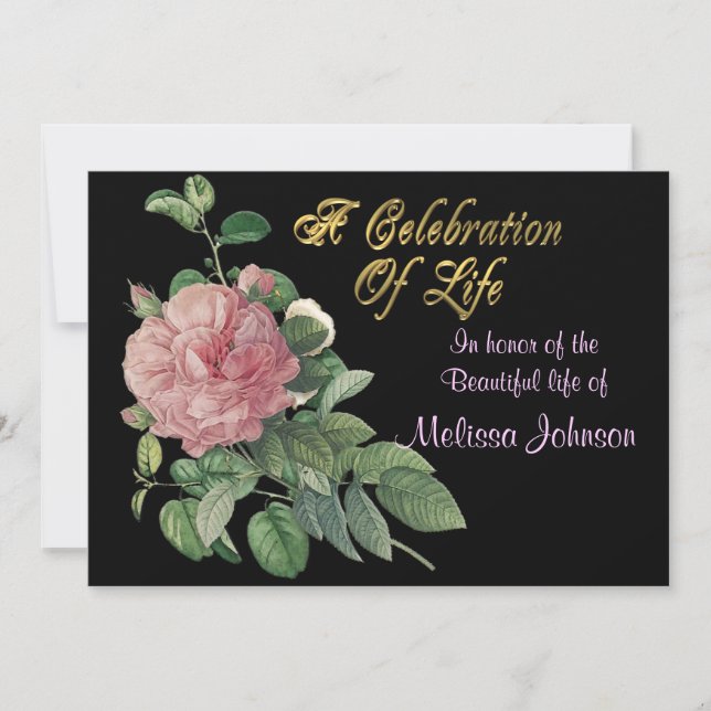 Celebration of life invitation (Front)